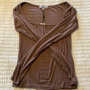Joah Brown Square-Neck Long sleeve M/L